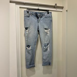 H&M Ripped  Light Blue Boyfriend Jeans